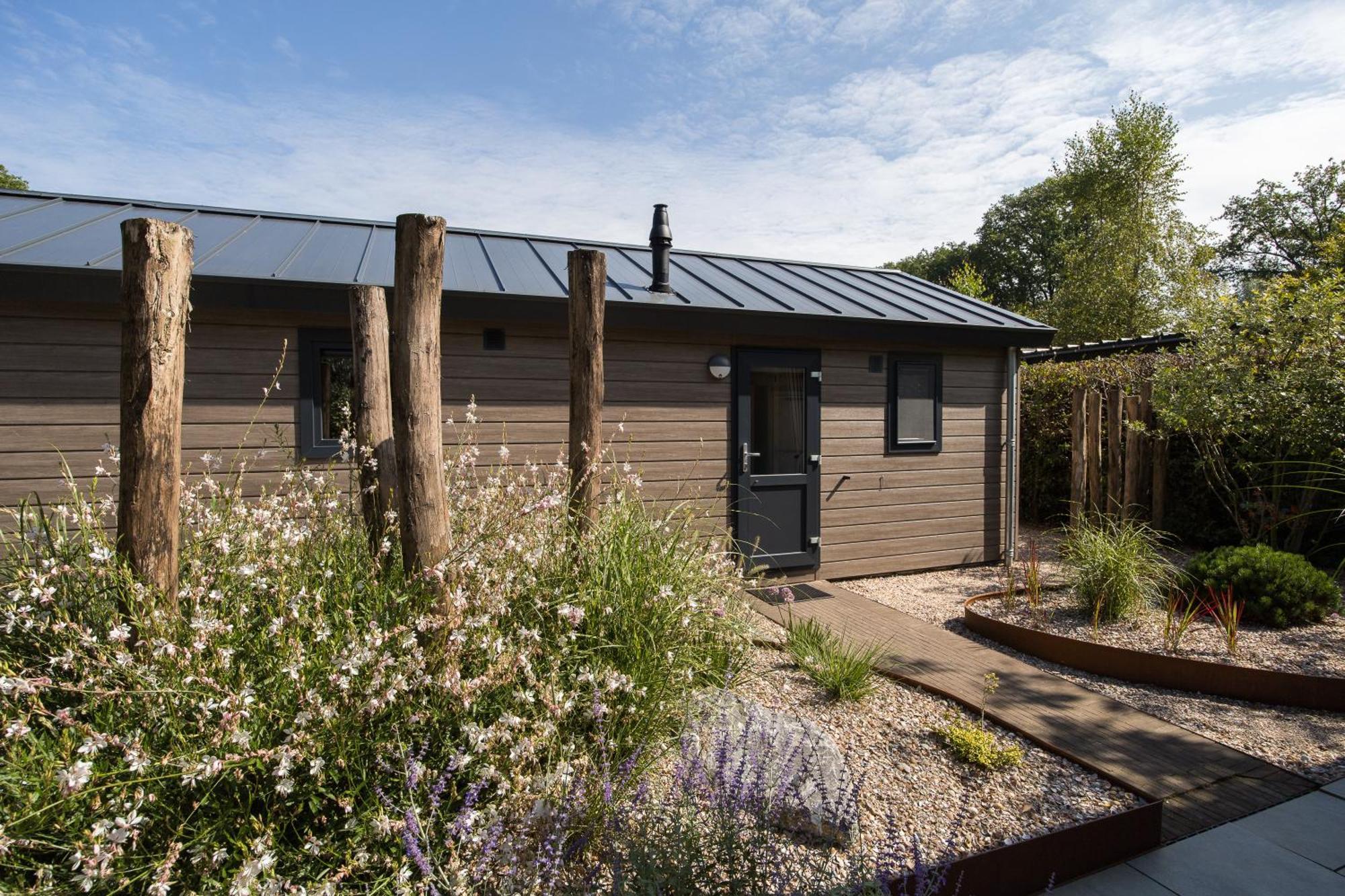 Modern Ingericht Chalet Op Groen Park Op De Veluwe Epe Exterior photo